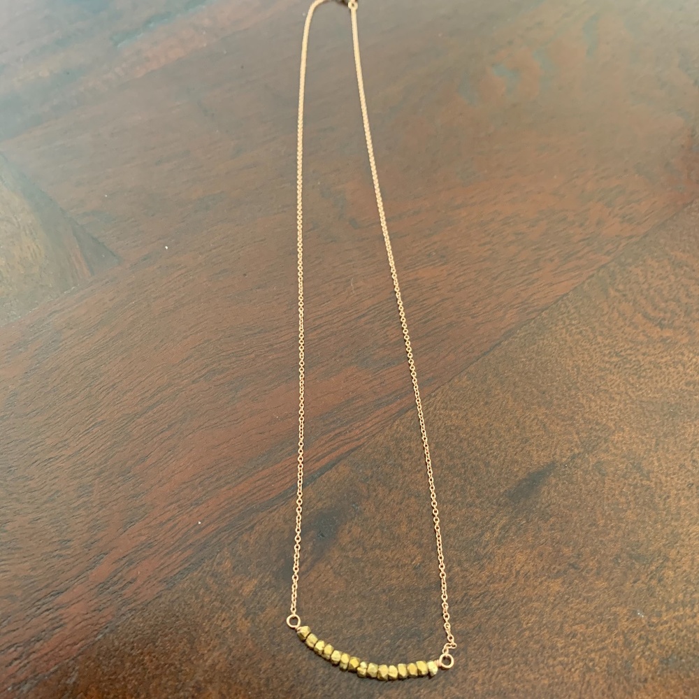 Rose gold necklace with gold studs